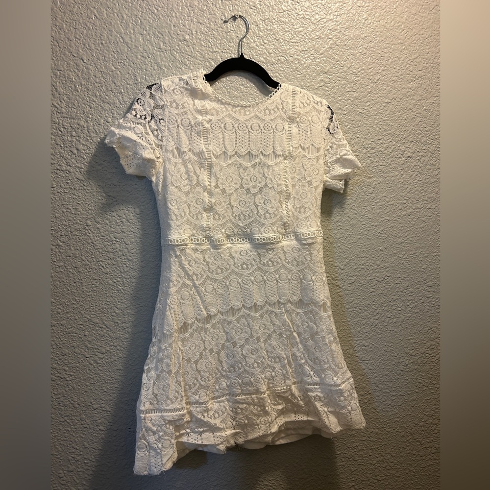 White Lace Mini Dress